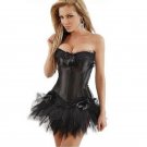 Women Sexy Burlesque Overbust Corset Bustier Top With Mini TuTu Skirt Fancy Dresses Costume Sexy Got