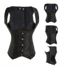 Sprial Steel Boned Steampunk Corsets And Bustiers Gothic Brocade Underbust Lace Up Corset Black Cors