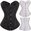 Embroidery Sexy Boned Waist Trainer Brocade Corsets And Bustiers Lace Up Corselet Gothic Plus Size S