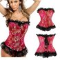 Embroidery Sexy Boned Waist Trainer Brocade Corsets And Bustiers Lace Up Corselet Gothic Plus Size S