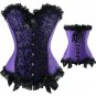 Embroidery Sexy Boned Waist Trainer Brocade Corsets And Bustiers Lace Up Corselet Gothic Plus Size S