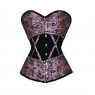 MOONIGHT Women Gothic Corsets Bustier Tops Lace Up Sexy Corset Overbust with Lace Wasit Corselet Wai