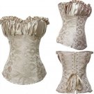 Sexy Grey Embroidered Zipper Vintage Corsets And Bustiers Slimming Body Shaper Corselet Overbust Got