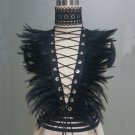 Holographic Chorker Crop Top Summer Festival Rave Clothes Outfits Feather Bralette  Corset Top Vinta