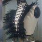 Holographic Chorker Crop Top Summer Festival Rave Clothes Outfits Feather Bralette  Corset Top Vinta