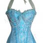 MOONIGHT Sexy Wedding Corset Tops Hatler Gothic Corsets Gothic Corselet Overbust Bustier with Beadin