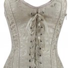 Sexy Women   Front Strap Bodyshaper Steel Boned Lace Up Vest Embroidery Gothic Clothing Waist Corset