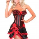 MOONIGHT Sexy Corsets Red Black Sexy Gothic Corsets Dress Women Corsets Intimates Top+Skirt