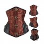 Sexy Gothic Steampunk Underbust Corset Jacquard Spiral Steel Boned Push Up Waist Trainer Bustier S-2