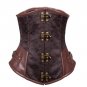 Sexy Gothic Steampunk Underbust Corset Jacquard Spiral Steel Boned Push Up Waist Trainer Bustier S-2