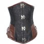 Sexy Gothic Steampunk Underbust Corset Jacquard Spiral Steel Boned Push Up Waist Trainer Bustier S-2