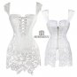 Women\'s Sexy Lace White Corsets And Bustier Top  Overubst Gothic Lingerie Dress Steampunk Halloween