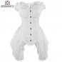 Women\'s Sexy Lace White Corsets And Bustier Top  Overubst Gothic Lingerie Dress Steampunk Halloween