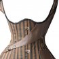 New 2016 Size Sexy Steel Boned Brown Steampunk Leather Corset Underbust Gothic Halter Women Corpetes