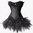MOONIGHT 5 Color Women Corsets And Bustier Top Gothic Corset Dress Overbust Wasit Corselet with Bow 
