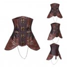 Gothic Steampunk Corset Underbust Spiral Steel Boned zipper+chains Clubwear Bustier push up lingerie