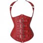 Gothic Straps Faux Leather Underbust Corset Spiral Steel Boned Clubwear Lingerie Push Up Bustier S-2