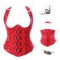 Wechery Steampunk Corset Leather Corset Underbust Vest Gothic Studded Steel Boned Waist Corsets and