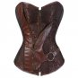 Steampunk Corset Faux Leather Burlesque Clubwear Lace up Boned with Chains Gothic Carnival Clothing