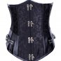 Steampunk Underbust Corset Gothic brown/black Spiral Steel Boned Waist Trainer Shaper Bustier Top cl