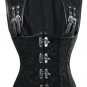 New Sexy Women Gothic Corset Punk Brown Black Faux Leather Steel Boned Bustiers Lace Up Plus Size Wa