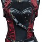 New Sexy Women Gothic Corset Punk Brown Black Faux Leather Steel Boned Bustiers Lace Up Plus Size Wa