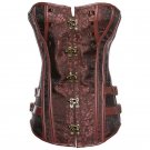 S-6XL Brown Retro Sexy Basque Gothic Corset Plus Size Waist Corset Steel Bone Corset Top Steampunk C