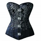 Vintage Embroidered Boned Corset And Bustier Plus Size S-6XL Women Steampunk Black Sexy Lingerie Got