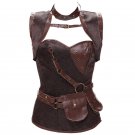 S-6XL New Women Vintage Gothic Retro Goth Brocade Full Steel Bones Steampunk Overbust Corset with Ja