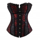 Women Sexy Gothic Lace Overbust Corset Lingerie Waist Trainer Shapewear Steampunk Tummy Control Cors