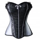 Pleated Lace Up Corsets And Bustiers Overbust Waist Lingerie Chest Binder Women Steampunk Gothic Cor