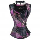 Women\'s Plus Size Retro Gothic Steampunk Corset Spiral Steel Boned  Corset Brocade Bustiers and Cor
