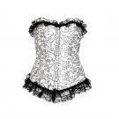 Satin Gothic Overbust Corset Strapless Lace Tops Bustier Corset Shaper Cincher Overbust Corselet cor