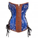 New Leather Steel Boned Floral Corset Waist Trainer Corsets Steampunk Gothic Corselet Overbust Body 