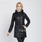 Fashion Winter Women Down Jacket Long Sleeve White Duck Down Filling Long and thin Coat Outwear S-3X