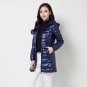 Fashion Winter Women Down Jacket Long Sleeve White Duck Down Filling Long and thin Coat Outwear S-3X