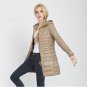 Fashion Winter Women Down Jacket Long Sleeve White Duck Down Filling Long and thin Coat Outwear S-3X