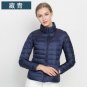Fashion Winter Women Down Jacket Long Sleeve White Duck Down Filling Zippers Short and thin Coat Out