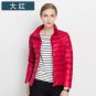 Fashion Winter Women Down Jacket Long Sleeve White Duck Down Filling Zippers Short and thin Coat Out