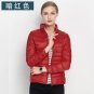 Fashion Winter Women Down Jacket Long Sleeve White Duck Down Filling Zippers Short and thin Coat Out