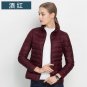 Fashion Winter Women Down Jacket Long Sleeve White Duck Down Filling Zippers Short and thin Coat Out