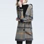 Winter Women Warm Wool Tartan Check Plaid Hooded Coat Jacket Vinatge Ladies Long Sleeve Single Breas