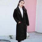 2017 Fashion Women Lapel Neck Long Sleeve Button OL Jacket Winter Fall Casual Slim Wool Blends Long 