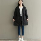 2017 Fashion Women Hooded Long Sleeve Zipper Drawstring Waist Autumn Casual Loose Coat Outwear Windb