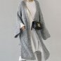 New Womens Retro Knitted Long Flare Sleeve Split Irregular Solid Coat Jacket 2017 Winter Warm Waterf