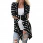 2017 Autumn Outerwear Coat Women Long Sleeve Striped Printe Cardigan Casual Elbow Patchwork Knitted