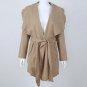 2017 Fashion Women Lapel Neck Long Sleeve Irregular Hem Casual Slim Fit Coat Solid Pockets Belt Wind