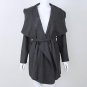 2017 Fashion Women Lapel Neck Long Sleeve Irregular Hem Casual Slim Fit Coat Solid Pockets Belt Wind