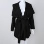2017 Fashion Women Lapel Neck Long Sleeve Irregular Hem Casual Slim Fit Coat Solid Pockets Belt Wind