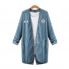 Vintage Women Embroidery Zip-Up Open Casual Loose Tops Shirts Blusas Winter Autumn Female Long Sleev